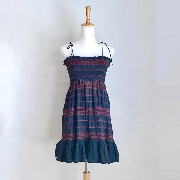J. Crew Dresses & Skirts - J. Crew Navy and Red Smock Sundress Size S